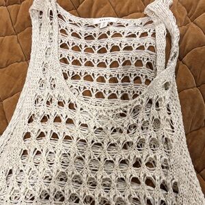 Debut Cream Crochet Sleeveless Top